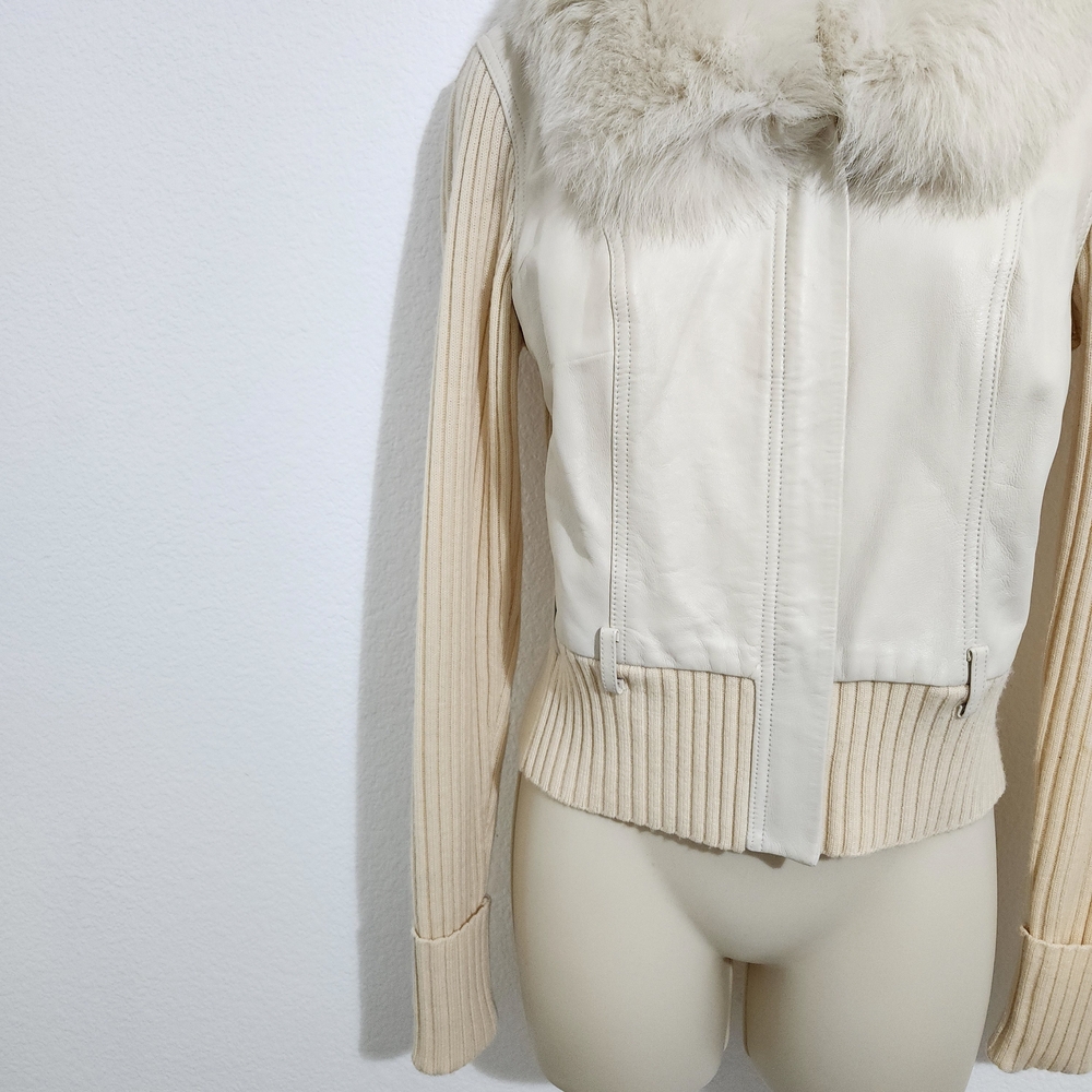 FOX FUR Lamb Skin LEATHER WOOL SNOWBUNNY Ski Jacket - Picture 8 of 14